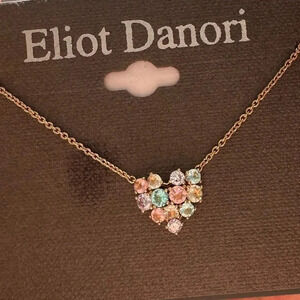 Eliot Danori MultiColor Heart Gold Necklace NWT